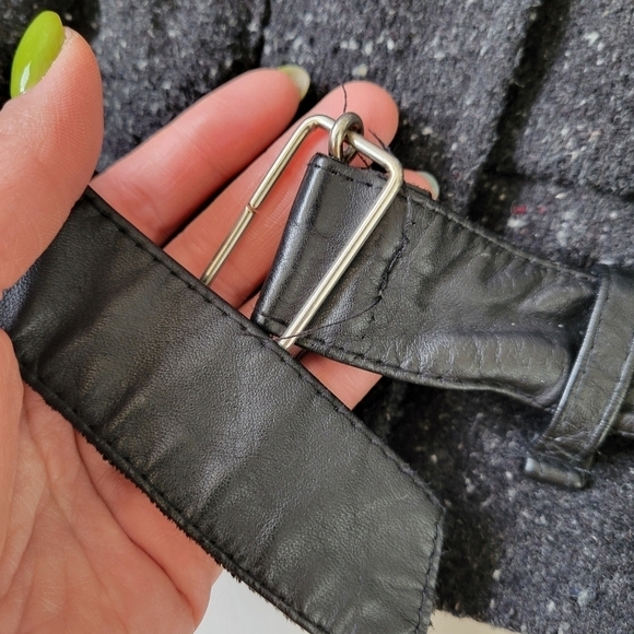 Ada Paris Vintage 1980s Fleck Wool Leather Bomber Jacket 9/10 Biker Glam Rock - Picture 9 of 17